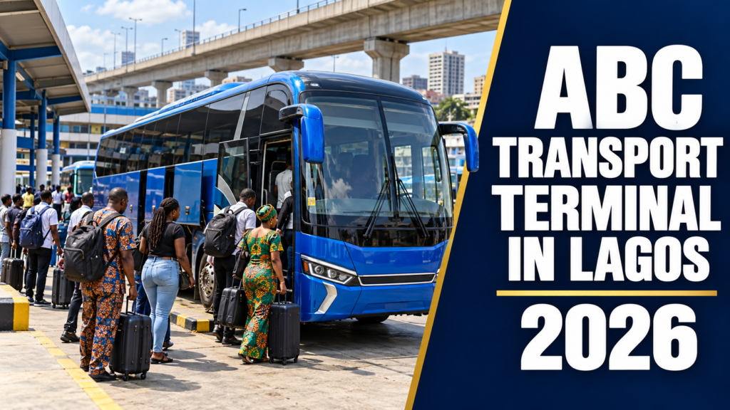 Lagos interstate coach terminal with ABC Transport Terminal in Lagos 2026 text